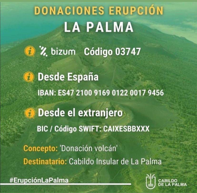 DONACIONES ERUPCIÓN VOLCÁNICA