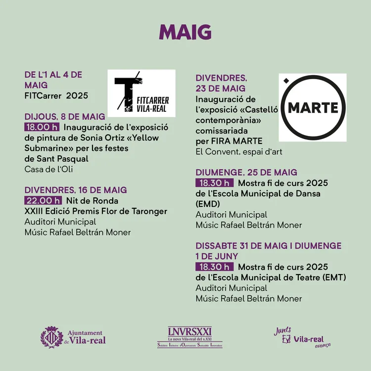 Cultura Vila-real programació maig