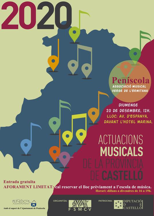 Cartell del concert_Associació Musical Verge de l'Ermitana (Peníscola)_logo Ajuntament