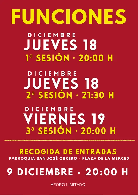 2025 HORARIOS REPRESENTACIONES