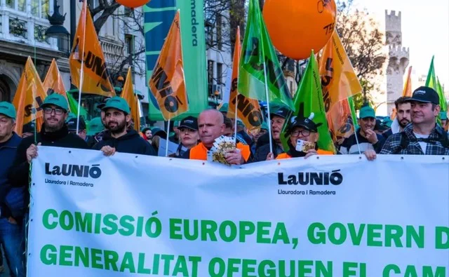 Foto protesta Mercosur en tamaño mediano