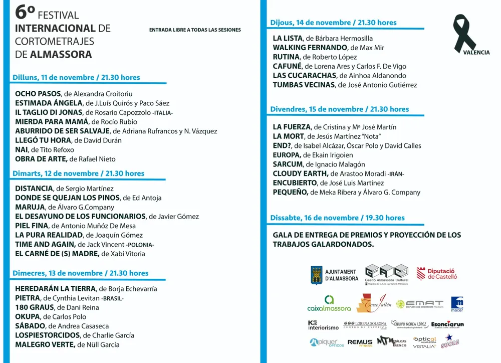 programación VI Festival ALMA