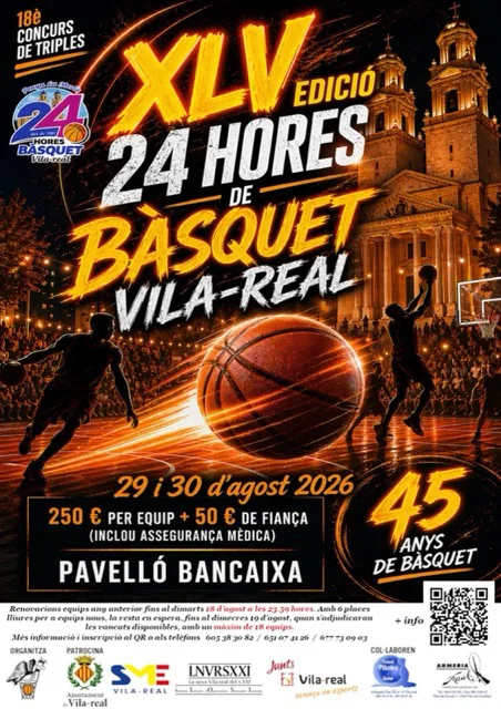 Cartell 24 hores de bàsquet en tamaño mediano