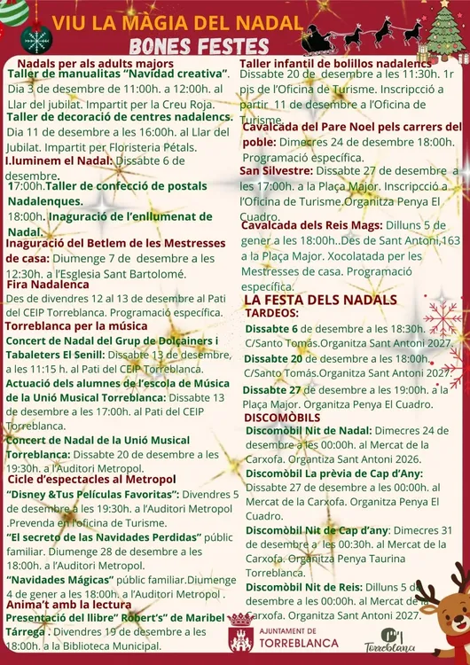 Cartel programación Navidad Torreblanca