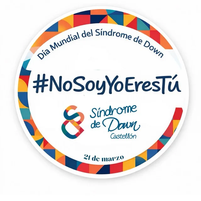 pegatina Día Síndrome de Down 2026 en tamaño mediano