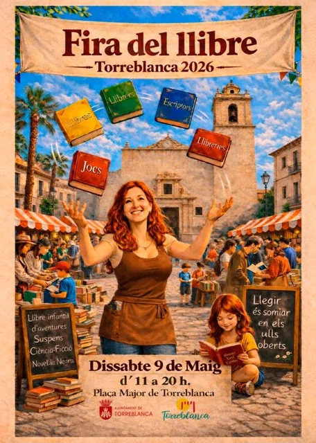 Cartel Feria Libro Torreblanca 2026 en tamaño mediano