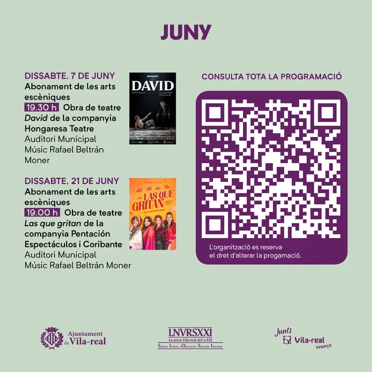 Cultura Vila-real programació juny